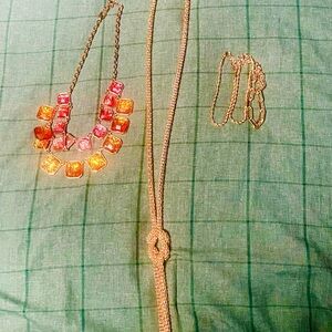 Chic Gold and Pink Necklace Set
